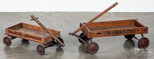 Two children's pull carts