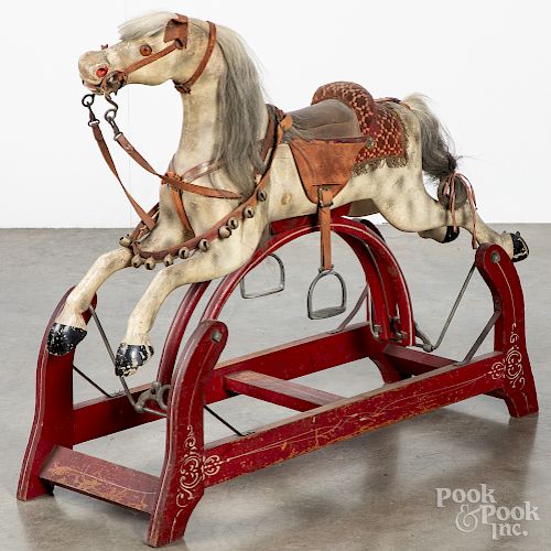 Carved and painted hobby horse