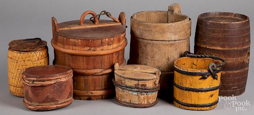 Seven Continental wood vessels