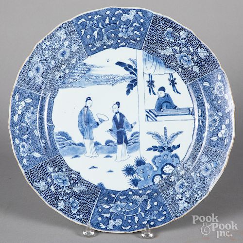 Chinese export porcelain blue and white charger