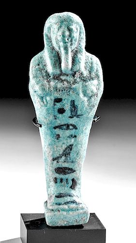 Egyptian Glazed Faience Ushabti w/ Hieroglyphs