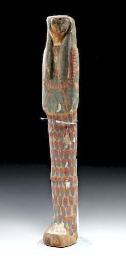 Egyptian Painted Wood Ptah Sokar Osiris, Falcon Head
