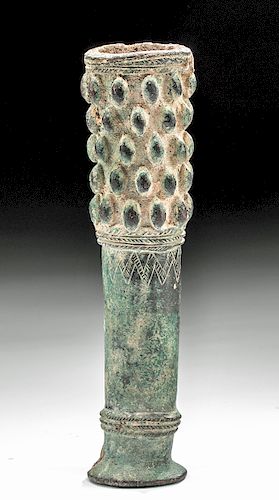 Striking Luristan Bronze Cylinder / Mace Head