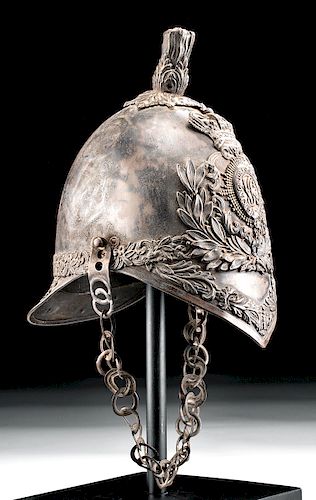 19th C. Indian British Brass Kings Dragoon Guard Helmet