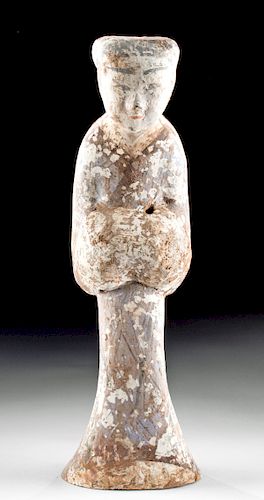 Chinese Han Dynasty Ceramic Female Tomb Attendant