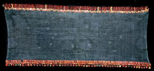 Large Proto Nazca Gauze Textile w/ Heads & Hummingbirds