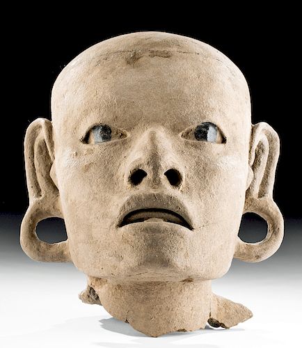 Fine Veracruz Remojadas Pottery Portrait Head, ex Komor
