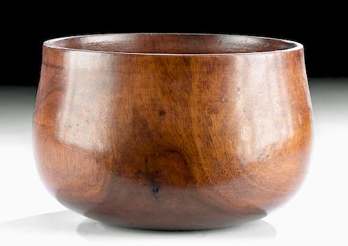 Early 20th C. Hawaiian Milo Wood Calabash Bowl