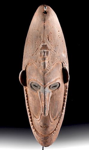 Early 20th C. Papua New Guinea Ramu River Wood Mask