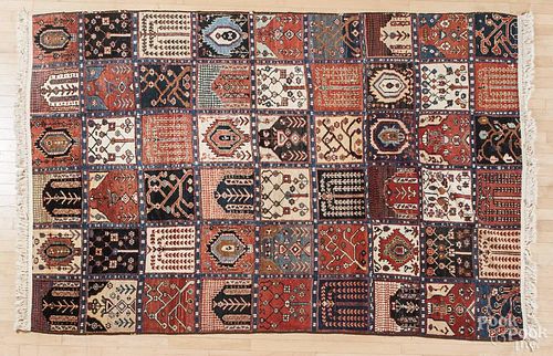 Semi-antique sampler carpet, 9' 7'' x 6' 2''.
