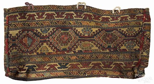 Flat weave bag, early 20th c., 16'' x 17'' x 35''.