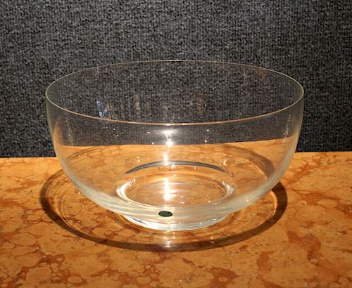 Large Tiffany & Co. Glass Serving Bowl