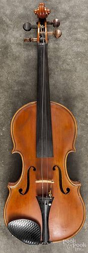 Maple violin with a two-piece back and label for Homer A. Harvey, Canandaigua, N.Y. 1953.