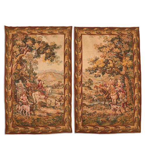 After Cesare Auguste Detti, pair tapestries