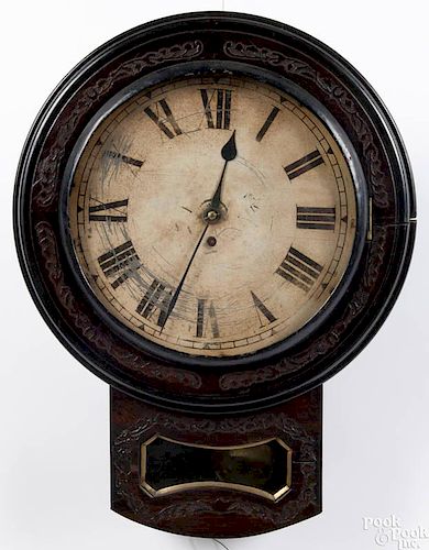 English wall clock, ca. 1900, 22'' h.