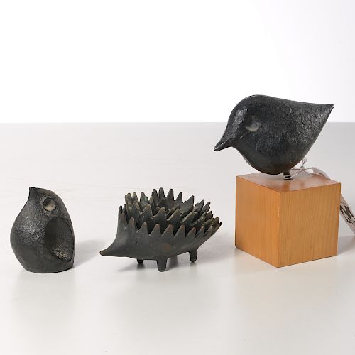 Group Mid-Century bronze and iron animals