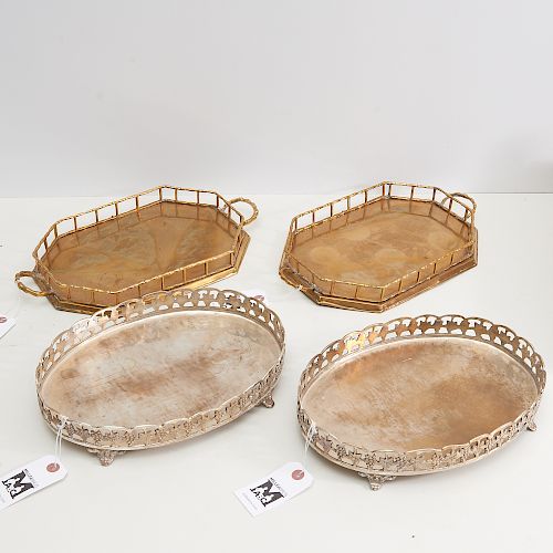 (2) pairs vintage Designer gallery trays