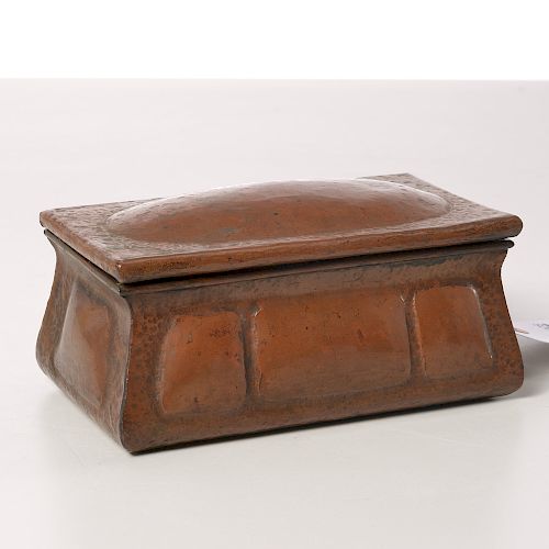 Roycroft style hammered copper box