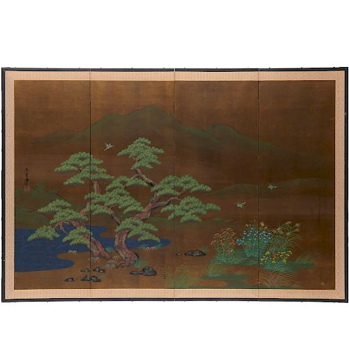 Japanese School, 4-panel screen