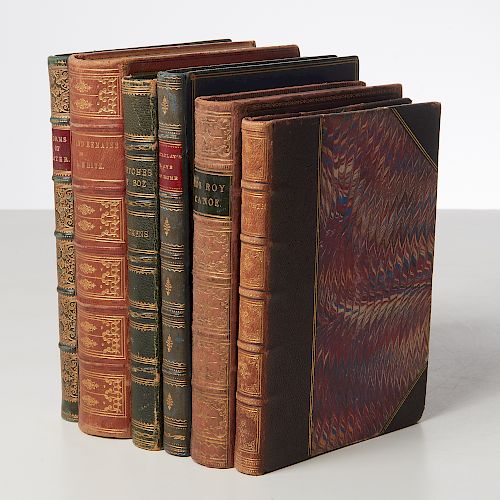 BOOKS: (6) vols fine binding, incl. Dickens' Boz