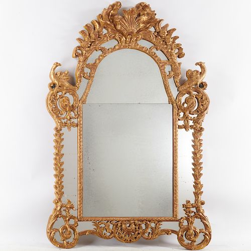 Large George II style giltwood pier mirror