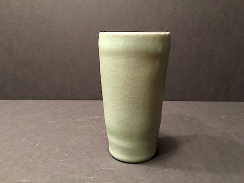 OLD Chinese Grey color Cup, SONG, 4 3/4" high