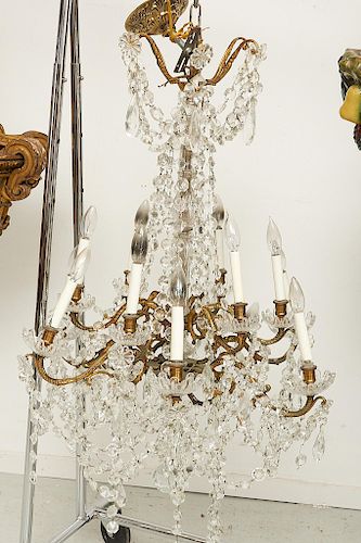 Large Louis XV style crystal chandelier