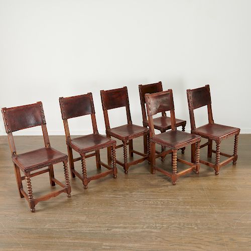 Set (6) Spanish Baroque style dining chairs