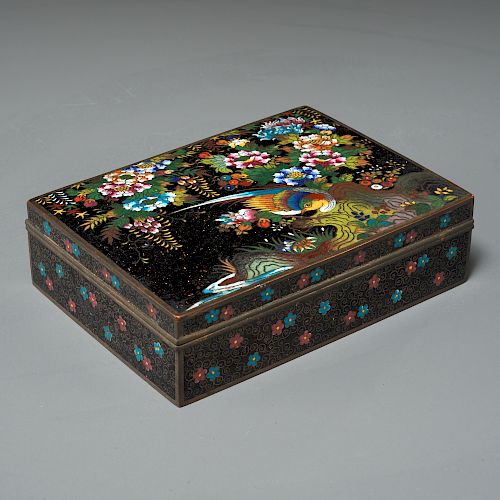 Japanese cloisonne and gilt bronze box