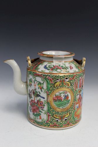 A Chinese Rose Medallion Porcelain Teapot. 19th C