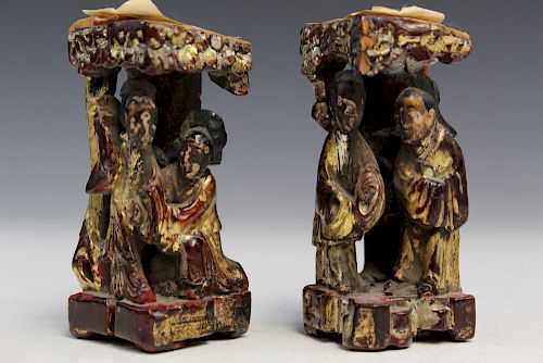Two Chinese Wood Carvings.