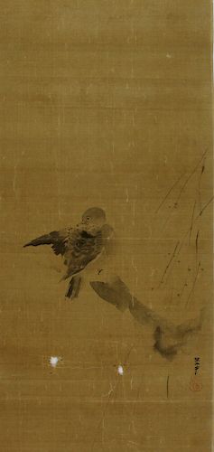 Chinese Painting on Silk. Bird.