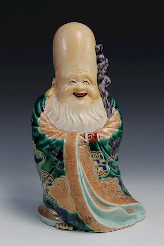 Japanese porcelain Shoulao statue.