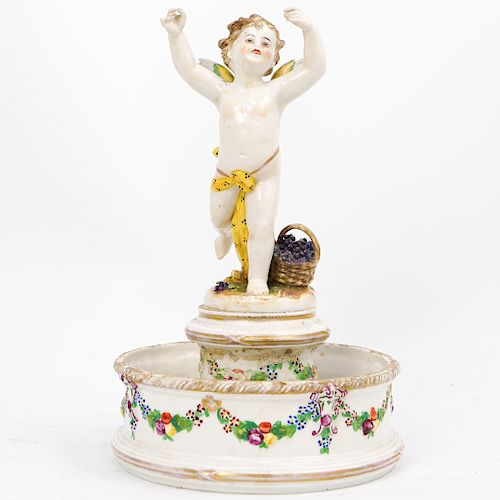 German Porcelain Cherub Figurine