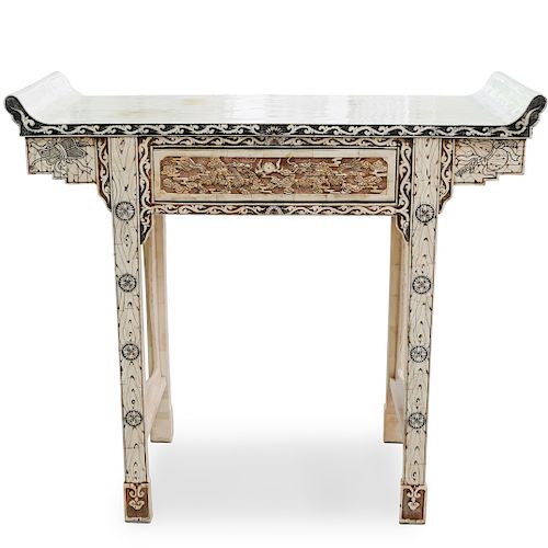 Oriental Bone Veneer Altar Table