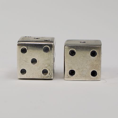 Pair of Mexican Sterling Silver Dice