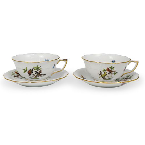Pair Of Herend "Rothschild" Cups and Saucers