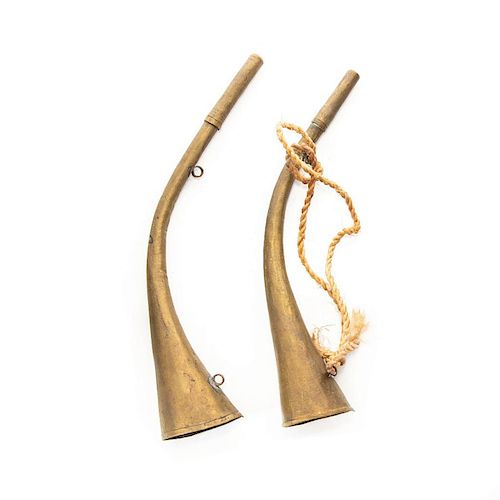 2 MIDDLE EASTERN BRASS HORNS