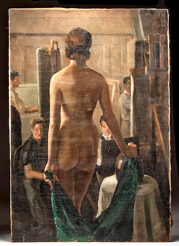 William Draper Painting - Nude at National Academy 1933