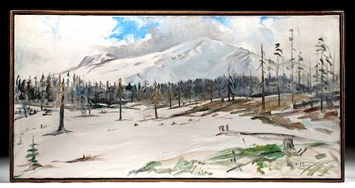 Framed William Draper Painting - "Mount Shasta" (1982)