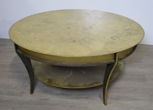 Bronze and Steel Round Cocktail Table