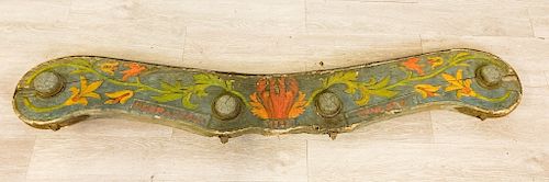 Hand Painted Carved Wood Architectural Element