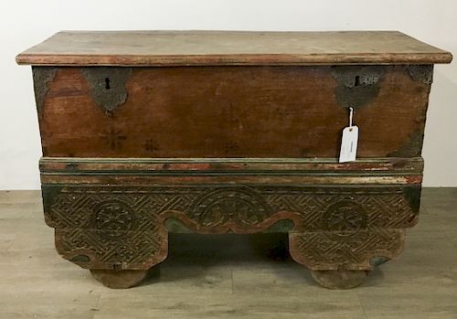Painted Anglo Indian Strongbox Chest
