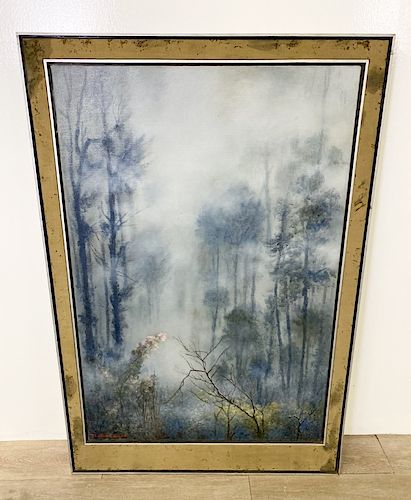 Signed Tilottama Basu Oil Painting of a Forest