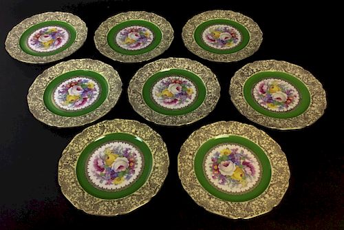 Set of 8 Bohemia Czech Porcelain Dinner Plates