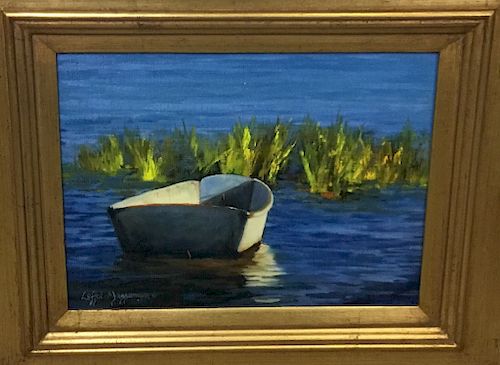 Oil Painting of Boat Signed