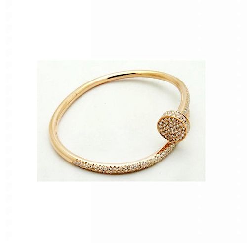 Cartier Nail 18K Pink Gold Diamond Bracelet