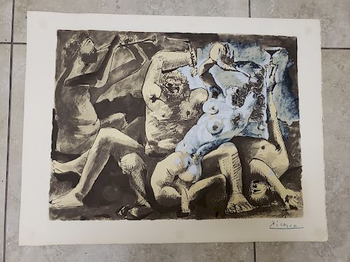 Lithograph after Picasso, "Bacchanale II"