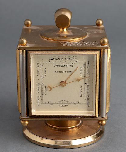 Imhof Brass Desk Clock & Weather Station