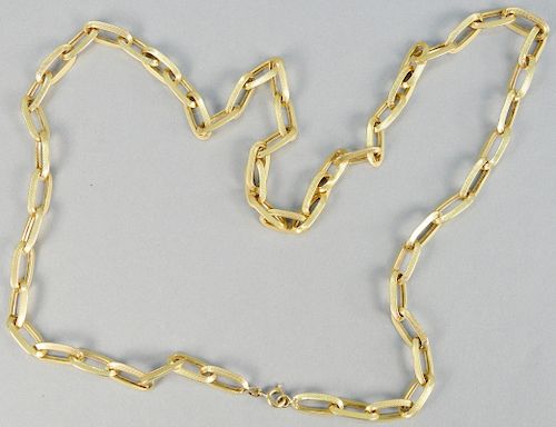 18K gold large link necklace, 55 grams.